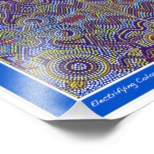 Aboriginal geïnspireerde stipte design van Gina Foto Afdruk (Hoek)