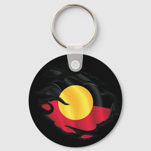 Aboriginal gescheurde vlag sleutelhanger (Voorkant)