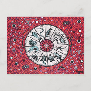 Aboriginal Horoscope Red Briefkaart