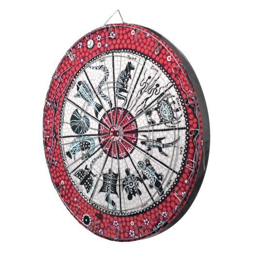 Aboriginal Horoscope Red Dartbord (Voorkant Rechts)