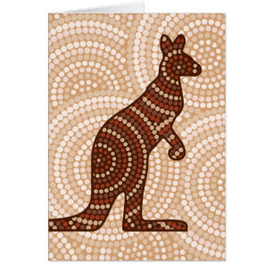 Aboriginal kangaroo stipschilderij