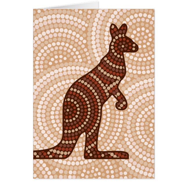 Aboriginal kangaroo stipschilderij (Voorkant)