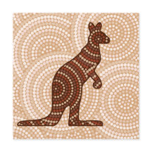 Aboriginal kangaroo stipschilderij