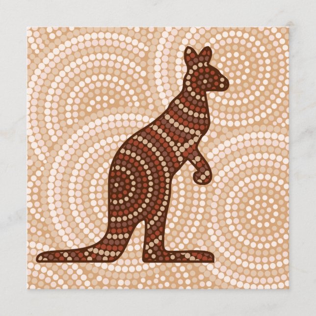 Aboriginal kangaroo stipschilderij (Voorkant)