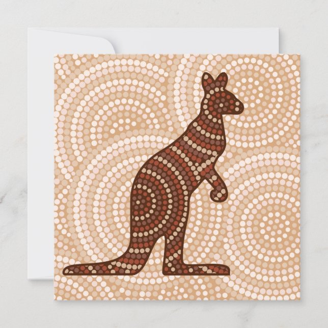 Aboriginal kangaroo stipschilderij (Voorkant)