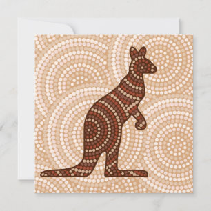 Aboriginal kangaroo stipschilderij