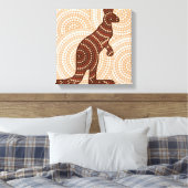 Aboriginal kangaroo stipschilderij canvas afdruk (Insitu (Slaapkamer))