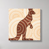 Aboriginal kangaroo stipschilderij canvas afdruk (Voorkant)