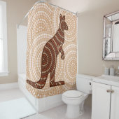 Aboriginal kangaroo stipschilderij douchegordijn (In situ)
