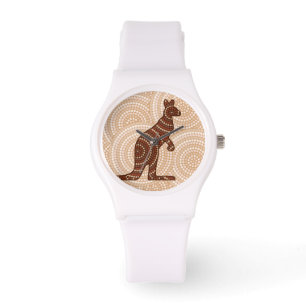 Aboriginal kangaroo stipschilderij horloge