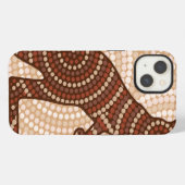 Aboriginal kangaroo stipschilderij iPhone hoesje (Achterkant horizontaal)