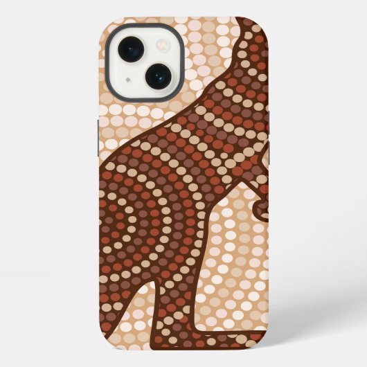 Aboriginal kangaroo stipschilderij iPhone hoesje (Achterkant)