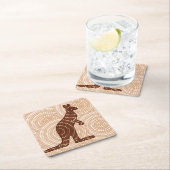 Aboriginal kangaroo stipschilderij kartonnen onderzetters (Insitu)