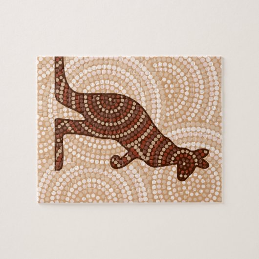 Aboriginal kangaroo stipschilderij legpuzzel (Horizontaal)