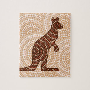 Aboriginal kangaroo stipschilderij legpuzzel