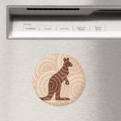 Aboriginal kangaroo stipschilderij magneet (Insitu (Vaatwasser))