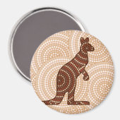 Aboriginal kangaroo stipschilderij magneet (Voorkant / Achterkant)
