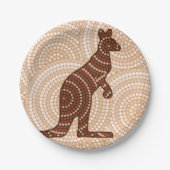 Aboriginal kangaroo stipschilderij papieren bordje (Voorkant)