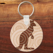 Aboriginal kangaroo stipschilderij sleutelhanger (Voorkant)