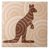 Aboriginal kangaroo stipschilderij tegeltje (Voorkant)
