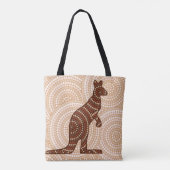 Aboriginal kangaroo stipschilderij tote bag (Achterkant)