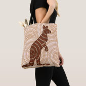 Aboriginal kangaroo stipschilderij tote bag (Dichtbij)