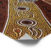 aboriginal kangoeroe dot poster (Hoek)