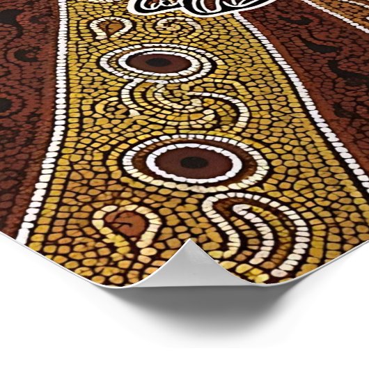 aboriginal kangoeroe dot poster (Hoek)