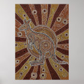 aboriginal kangoeroe dot poster (Voorkant)