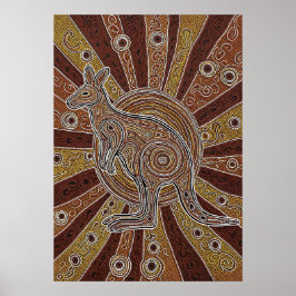 aboriginal kangoeroe dot poster