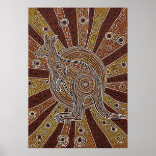 aboriginal kangoeroe dot poster