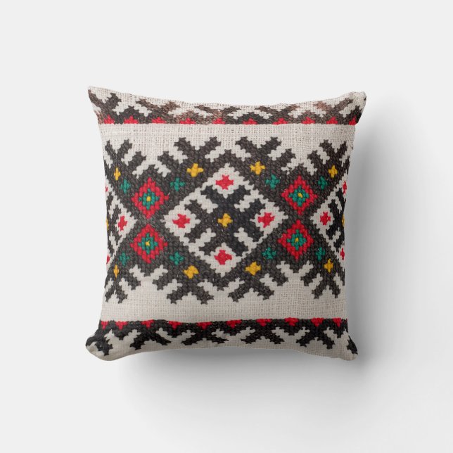Aboriginal Linen Cross-stitch Embroidery Pattern Kussen (Voorkant)