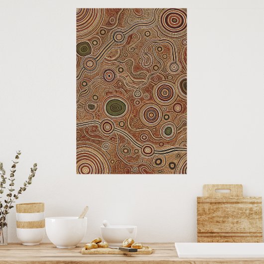 Aboriginal Map Dot Poster (Keuken)