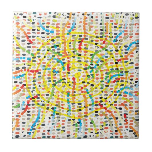 Aboriginal Modern Vier Keramische Tegel Tegeltje (Voorkant)