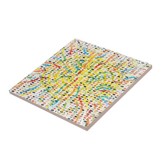 Aboriginal Modern Vier Keramische Tegel Tegeltje (Zijkant)