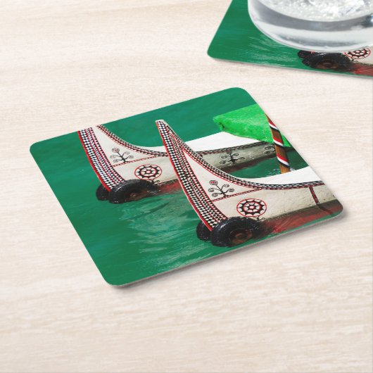 Aboriginal People's Canoe Kartonnen Onderzetters (Schuin)