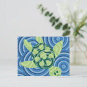 Aboriginal schilderij met schildpad briefkaart (Staand voorkant)
