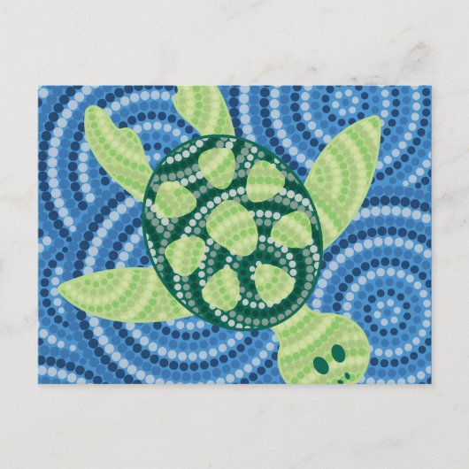 Aboriginal schilderij met schildpad briefkaart (Voorkant)