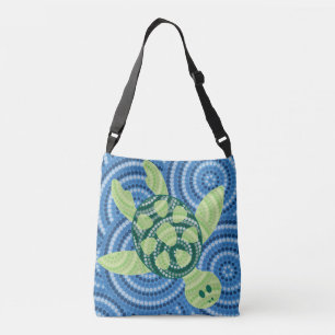 Aboriginal schilderij met schildpad crossbody tas