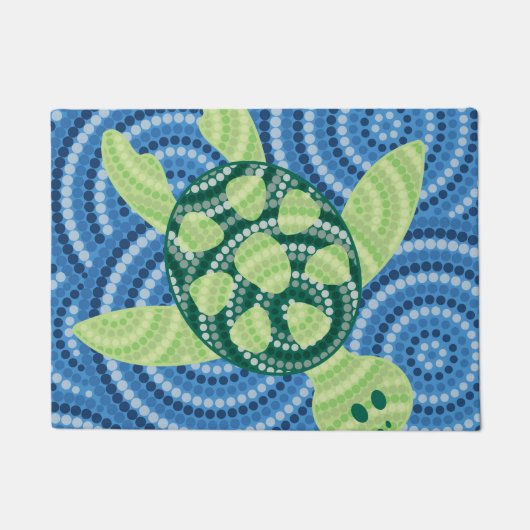 Aboriginal schilderij met schildpad deurmat (Voorkant)