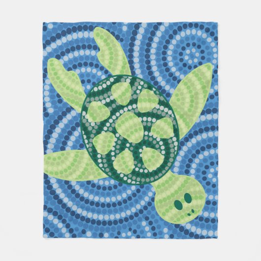 Aboriginal schilderij met schildpad fleece deken (Voorkant)