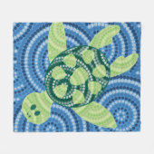 Aboriginal schilderij met schildpad fleece deken (Voorkant (Horizontaal))