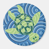 Aboriginal schilderij met schildpad magneet (Voorkant)
