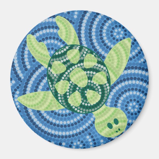 Aboriginal schilderij met schildpad magneet (Voorkant)