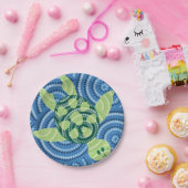 Aboriginal schilderij met schildpad papieren bordje (Feest)