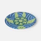 Aboriginal schilderij met schildpad papieren bordje (Gekanteld)