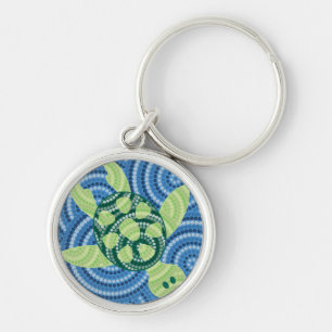 Aboriginal schilderij met schildpad sleutelhanger