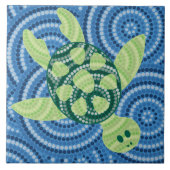 Aboriginal schilderij met schildpad tegeltje (Voorkant)
