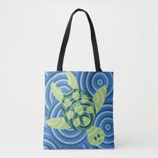 Aboriginal schilderij met schildpad tote bag (Voorkant)