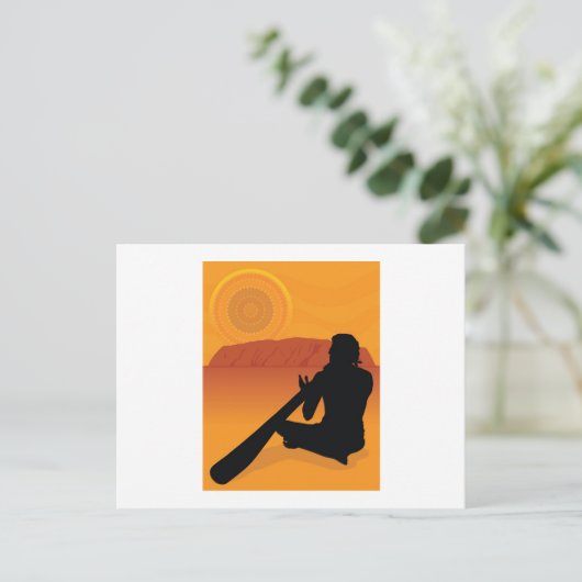Aboriginal Silhouette Briefkaart (Staand voorkant)